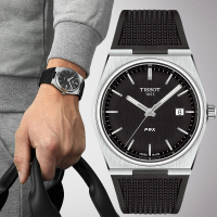 【TISSOT 天梭】官方授權 PRX系列 70年代復刻手錶-黑/40mm(T1374101705100)