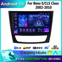 2 Din Android Auto Radio for Mercedes Benz W211 E300 2002-2010 Car Radio Multimedia GPS Track Carplay 2din