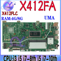 X412FA Laptop Motherboard For Asus Vivobook 14 X412 X412FL X412FLC X412FJ X412FJG Mainboard With RAM-4G I7 I5 10th UMA or V2G