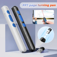 Wireless Presenter Red Laser Page Turning Pen 2.4G RF Volume Remote Control PPT Presentation USB PowerPoint Pointer Mouse