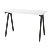 TROTTEN 書桌/工作桌, 白色/碳黑色, 120x60 公分