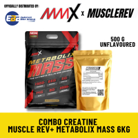 COMBO CREATINE MUSCLEREV 500 GRAM + MMX Muscle Metabolix Mass 6kg - Mass Protein