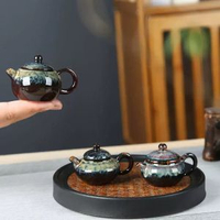 窯變迷你紫砂小茶壺可養可玩指尖壺茶寵茶玩袖珍功夫茶具家居擺件