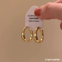 Gold shiny irregular earrings new style studs