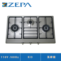 義大利ZEPA KI3 嵌入式三口不鏽鋼安全瓦斯爐