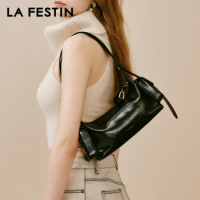 LA FESTIN Original 2024 New Handbag Women Fashion Large Capacity Multiple Pockets Shoulder Bag Y2k Leather Bag Crossbody Bag