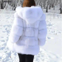 women's fur coat female new winter faux fur coat artificial fur jackets for women rabbit hair Leather grass women coat