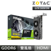 【ZOTAC 索泰】GAMING GeForce GTX 1650 Low Profile D6(ZT-T16520H-10L)