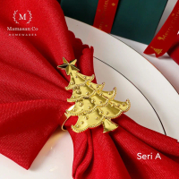 Christmas Napkin Ring Red Berry Decoration | Cincin Napkin Kain CMH014
