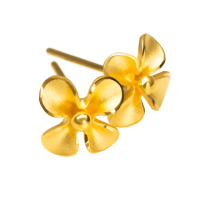 【金品坊】黃金耳環雞蛋花耳針 0.65錢±0.03(純金999.9、純金耳環、純金耳針)