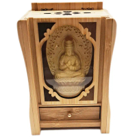 【十方佛教文物】大日如來 竹製佛龕 小佛堂 11 公分(平安吉祥 富裕豐饒)