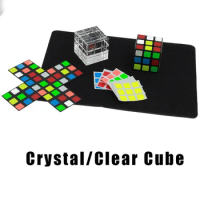 Clear Cube To Crystal Close Up Magic Tricks Illusions Gimmick Magician Classic Magie Toys Puzzle Mystery Box As Seen on Tv Stage