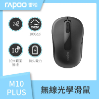 【快速到貨】雷柏RAPOO M10 PLUS無線光學滑鼠-黑