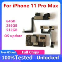 Original Motherboard For iPhone 11 Pro Max Motherboard With Face ID Logic Board Unlocked Mainboard Cleaned iCloud Full Working
