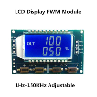 Signal Generator PWM Pulse Frequency Duty Cycle Adjustable Module LCD Display 3.3V-30V 1Hz-150Khz PW