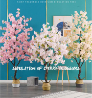 仿真櫻花樹盆栽假桃花綠植花藝落地客廳裝飾仿真花擺件植物室內