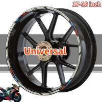 A set of Reflective Motorcycle 17/18 Inch Universal Wheel Hub Stickers Waterproof Sunscreen Steel Rim Outer Decal Sports Car Tir