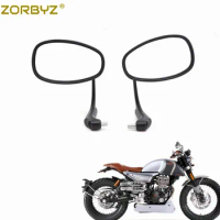 ZORBYZ Motorcycle Black / Chrome Retro Handle Bar End Oval Rearview Side Mirror E9 Mark For Aprilia Mondial HPS 125 300