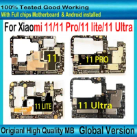 Global Version For Xiaomi Mi 11 Mi11 /11 lite/ 11 Pro/ 11 Ultra Motherboard Unlocked Mainboard Original Main Logic Circuit Board
