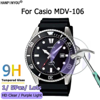For Casio MDV-106 MDV106 Luminous Diving Watch HD Clear / Anti Purple Light 2.5D Slim Tempered Glass Film Screen Protector Guard