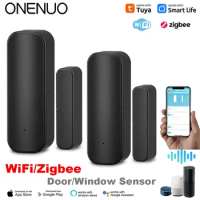 Tuya WiFi/ZigBee Door Window Sensor Smart Home Wireless Door Open Close Detectors APP Remote Alarm Work with Alexa Google Home