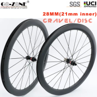 700c Carbon Wheels Disc Brake Gravel Cyclocross 28mm Width Novatec 411 412 UCI Approved Road Bicycle Wheelset