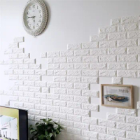 PE Foam 3D Wallpaper Home Decor Brick Pattern Waterproof Self Adhesive Wall Paper Bedroom Living Room papel de parede 3D 50x50cm
