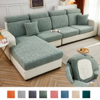 PLUSH sofa cushion cover for normal sofa L shape sofa chaselong slipcovers stretch jacquard flower home decoration