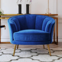 Velvet Accent Barrel Chair Leisure Accent Chair Living Room Upholstered Armchair Vanity Chair for Bedroom Meeting Room