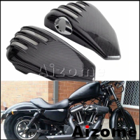 Carbon Black Grill Motorcycle Battery Fairing Grils Side Cover For Harley Sportster 1200 883 Iron Low Superlow Custom 2004-2013
