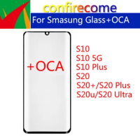 5Pcs\Lot For Samsung S10 5g S20 Plus S20u S20 Ultra Touch Screen Front Panel LCD Outer Lens Front Glass OCA Glue