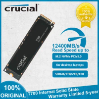 Crucial T700 M.2 SSD PCIe 5.0 NVMe M.2 SSD 12400MB/s 1TB 2TB Internal Solid State Drive for Server Workstation Desktop Laptop