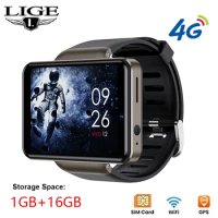 LIGE 4G Smart Watch 2.41'' Full Touch 3GB+32GB 2080mAh Battery Dual Camera Face Unlock Men's Smartwatch Support GPS SIM Card