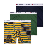 Tommy Hilfiger 舒適長版文字貼身四角內褲三件組-混色