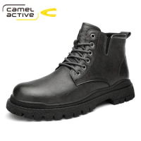 Camel Active Autumn Winter Fashion Ankle Boots Comfortable Work Men Genuine Leather Shoes Outdoor Motorcycle Boots Size 38-44