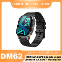 Smart watch DM62 AMOLED 4G LTE smart watch 2.13-inch HD screen 2GB RAM 16G ROM supports SIM Wifi camera GPS sports watch