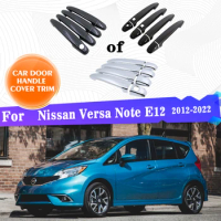 Car Outer Door Handle Cover Trim For Nissan Versa Note E12 2012~2022 Protector Sticker Car Exterior Accessories Rustproof Gadget