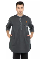 ZAYIDAN Baju Koko Gamis Muslim Pria Arfan - Hitam