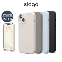 Elago iPhone 15 Plus 6.7吋不沾紋液態矽膠手機殼