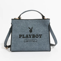【PLAYBOY】手提包附長背帶 Elevated系列(藍色)