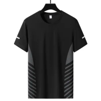 Quick Dry Sport Running T Shirt Men's For 2024 T-Shirt Short Sleeves Summer Casual OverSize 5XL Top Tees GYM Tshirt Clothes