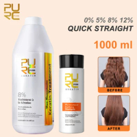 PURC 1000ML Keratin Shampoo Set 0% 5% 8% 12% Brazilian Keratin Straightening Repair Treatment Professional Hair Salon Products
