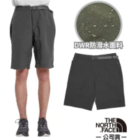 【The North Face】男登山 4D可調彈性吸濕快乾排汗短褲/含腰帶(防潑水/亞洲版型) 49BF-0C5 瀝灰
