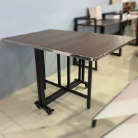 【MINE 家居】免組裝多功能摺疊餐桌 不鏽鋼封邊升級款 120x80x75(餐桌/客廳桌/摺疊桌/工作桌