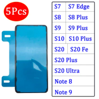 5Pcs, NEW For Samsung S8 S9 S10 S20 FE Plus S10e S7 S7 Edge Note 5 8 9 S20 Ultra Waterproof Back Battery Glass Cover Sticker