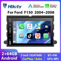 Hikity 2 Din Car Stereo Radio For Ford 150 F250 F350 Fusion 7" HD 1080P Wireless Carplay Auto WIFI GPS FM Radio Car Music Player