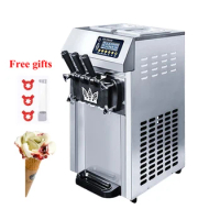 Soft Ice Cream Machine Commercial Countertop Ice Cream Maker Electric 3 Taste Ice Cream Vending Machine