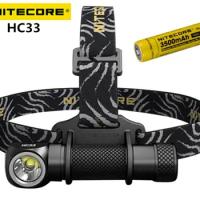 NITECORE HC33 Headlamp Multifunctional Headlight 1800Lumens XHP35 HD LED High Performance L-shaped Headlamp Camping Travel