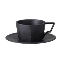 日本KINTO OCT 八角咖啡杯盤組300ml - 黑《WUZ屋子》咖啡杯 杯盤組