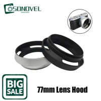 77mm Metal Camera Lens Hood Wide-Angle Lente Protector Cover For Olympus Fujifilm Nikon Sony Canon EOS DSLR 800D 200D 80D 77D